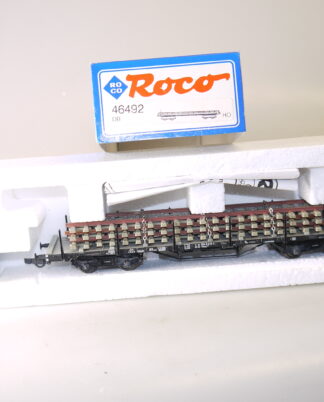 H0 Roco 46492 Flachwagen mit Schienen, neuw./ovp