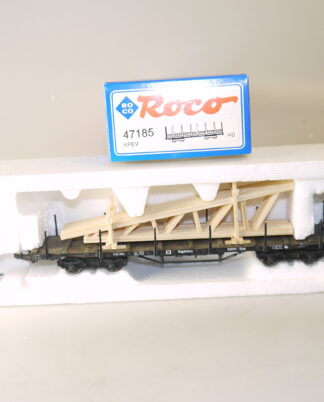 H0 Roco 47185 Rungenwagen KPEV mit Ladung: Dachbalken, top/ovp/KKK