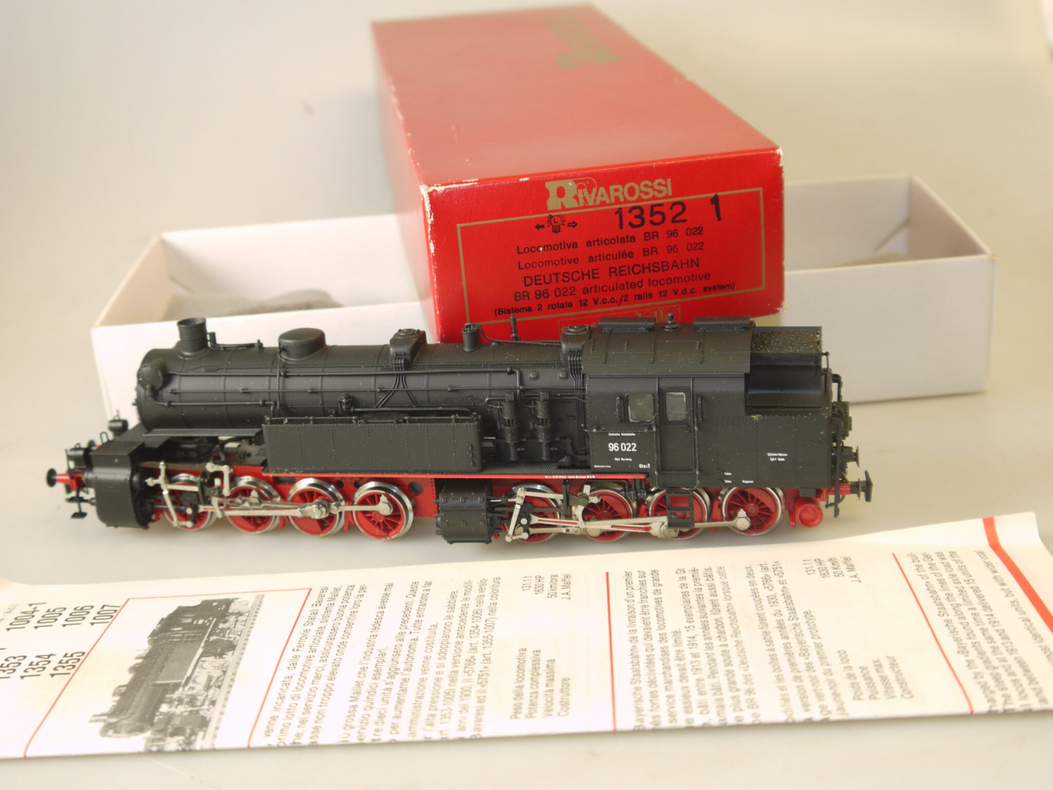 h0 Rivarossi 1352 Dampflok DR BR 96 022, gebr./ovp