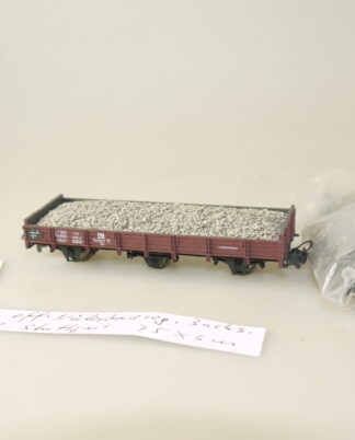 H0e Bemo 2001 815 Niederbordwagen DB 75 Xsm + Schotterladung, aber ohne OVP