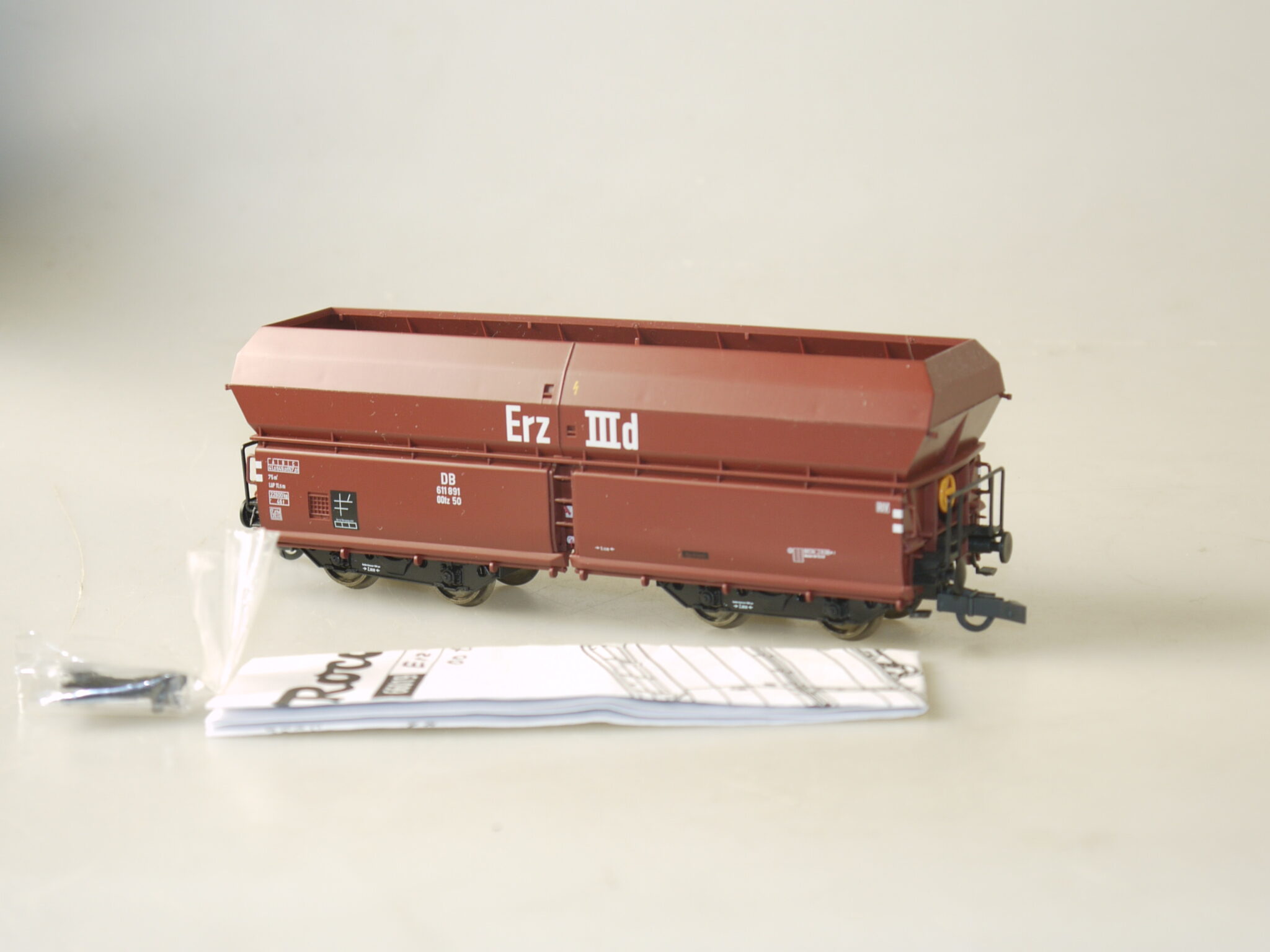 H0 Roco 66019 Selbstentladewagen Erz IIID 611 891 aus Set, neuw., aber ohne ovp