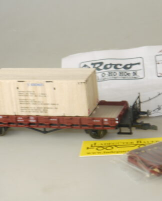 h0 Roco 46482 Rungenwagen DB mit Ladegut: Krones ET, neuw., aber ohne ovp
