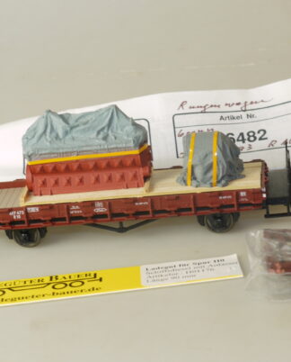 h0 Roco 46482 Rungenwagen DB mit Ladegut: Schiffsdiesel, neuw., aber ohne ovp