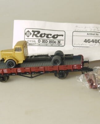 H0 Roco 46480 Flachwagen R 10 DB + Ladung MB 4500, neuw., aber ohne ovp