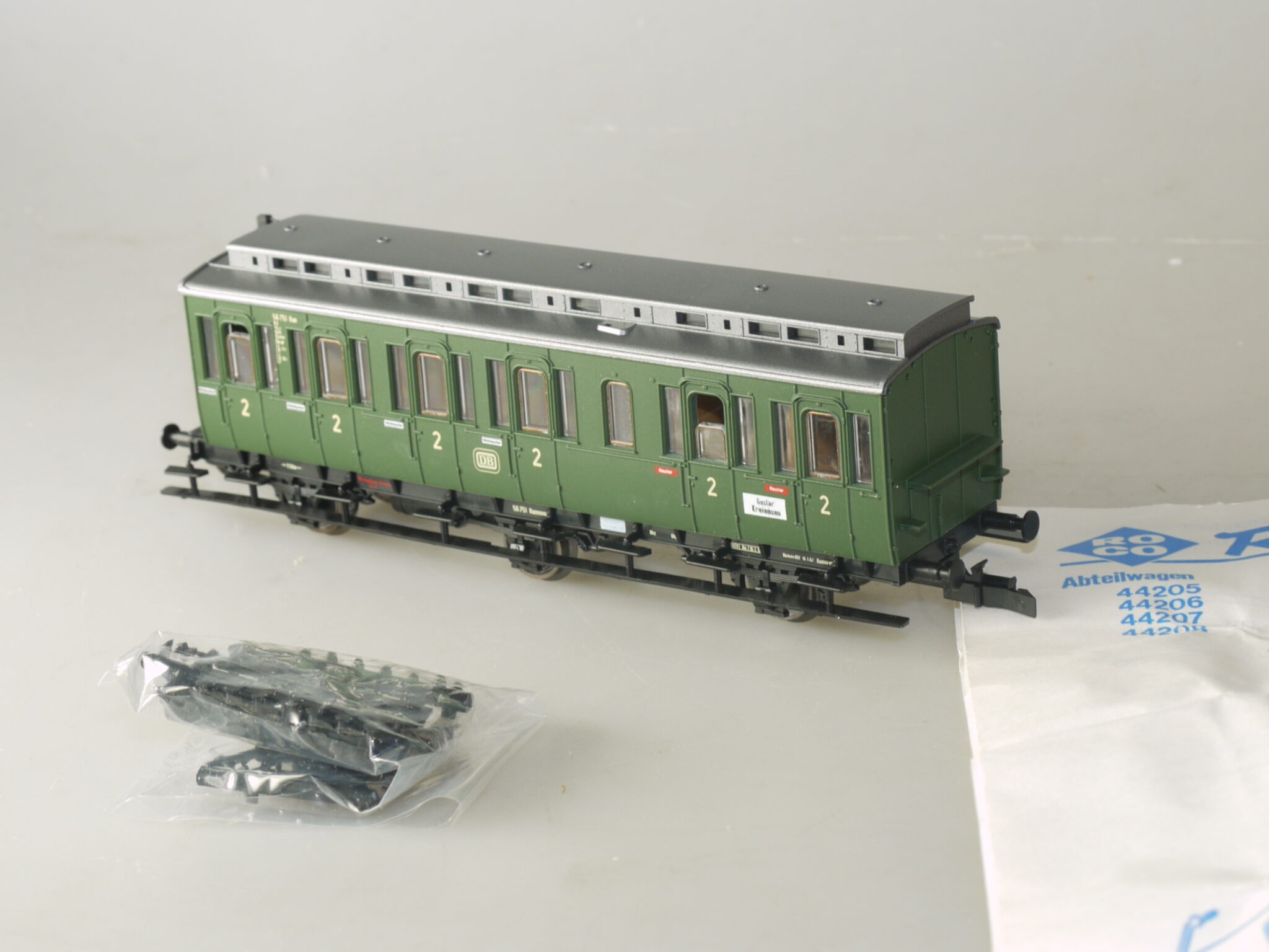 h0 44514/44222A no.2 H0 Roco Abteilwagen 2.Kl. 56 751 Han, neuw., aber ohne ovp