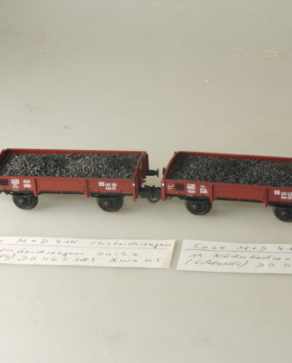 h0 M+D (Klein Modellbahn) Sonderserie 414: 2x Schlackenwagen Xwo 05, neuw., aber ohne OVP