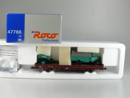 Roco H0: 47788 RUNGENWAGEN Ladung 'LKW SCHWARZ-BAU', TOP