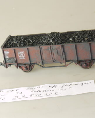 h0 Klein Modellbahn / M+D 205 Güterwagen Omm53 + Ladung: Kohle, neuw., aber ohne OVP