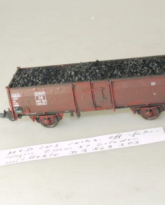 h0 Klein Modellbahn / M+D 203 Güterwagen Omm52 + Ladung: Kohle, neuw., aber ohne OVP