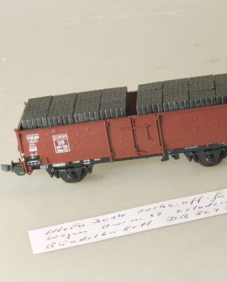 H0 Klein Modellbahn 3074 Offener Güterwagen Omm 52 + Ladung: Briketts, neuw., ohne OVP