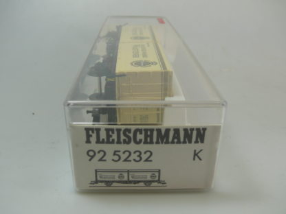 H0 FLEISCHMANN 92 5232 K CONTAINERTRAGWAGEN '+ LADUNG: WARSTEINER', TOP/OVP – Bild 2