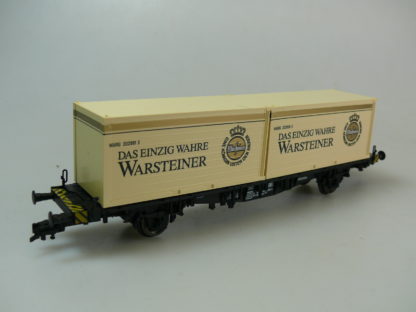 H0 FLEISCHMANN 92 5232 K CONTAINERTRAGWAGEN '+ LADUNG: WARSTEINER', TOP/OVP