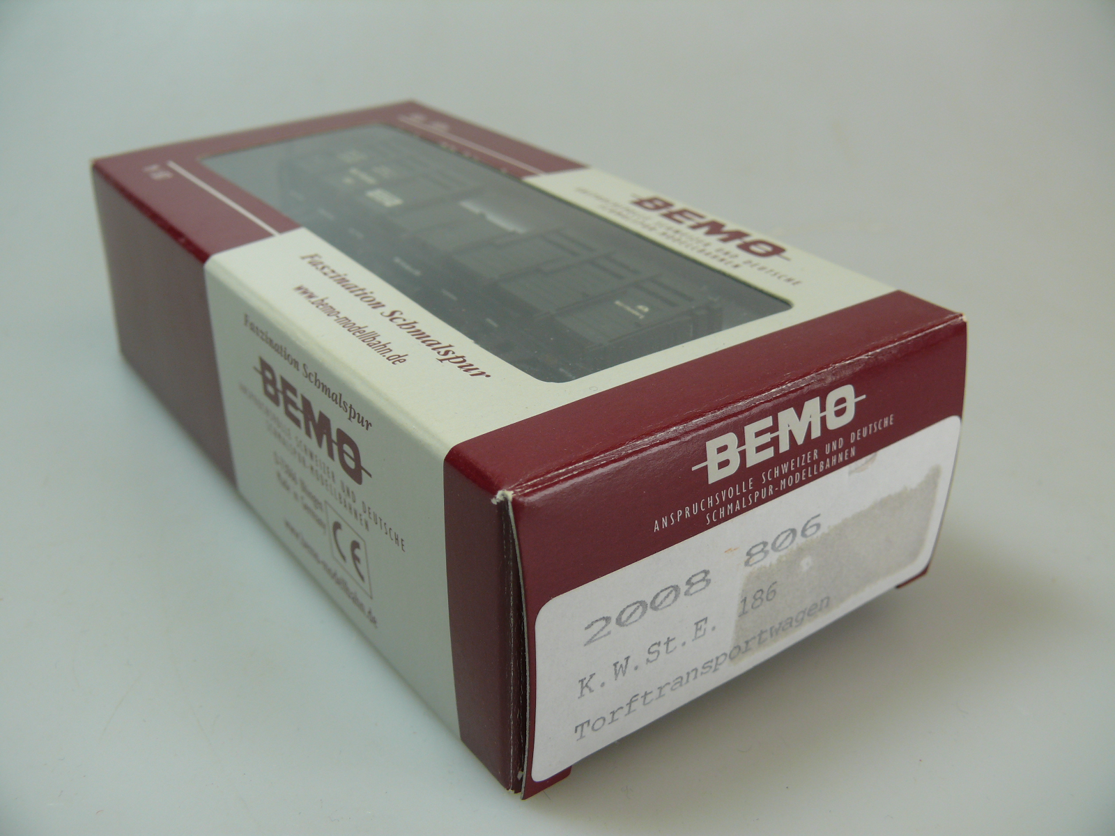 H0m Bemo 2008 806: TORFTRANSPORTWAGEN, '186' - TOP/OVP – Bild 2
