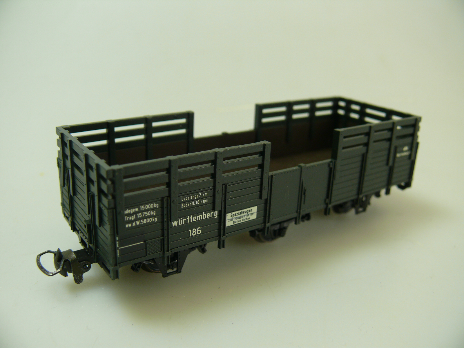 H0m Bemo 2008 806: TORFTRANSPORTWAGEN, '186' - TOP/OVP