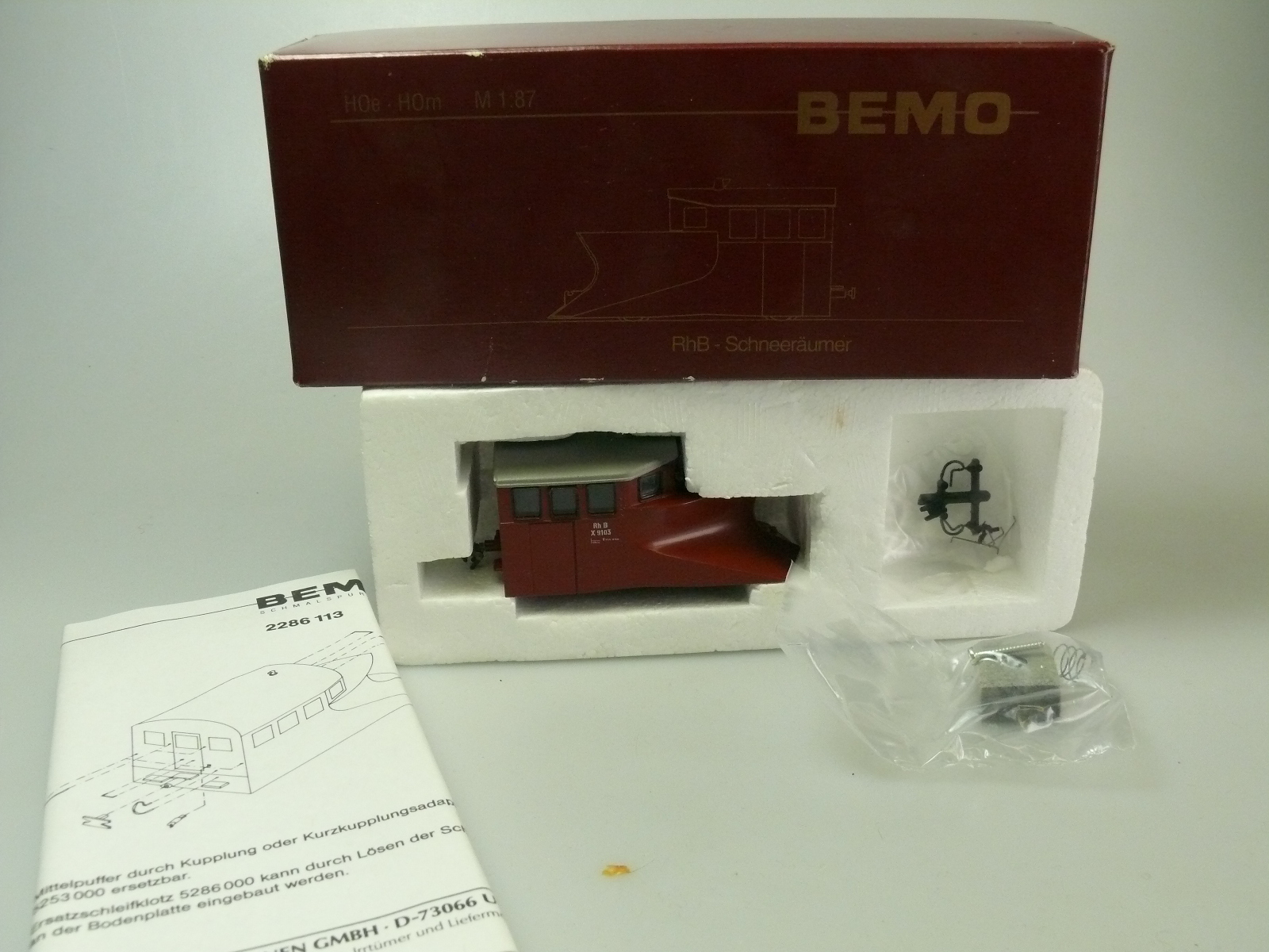 H0m: Bemo 2286 113 SCHNEERÄUMER 'RHÄTISCHE BAHN' - TOP/OVP