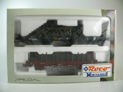 h0 Roco Minitanks 820: "SCHWERLASTWAGEN DB +PANZERSCHNELLBRÜCKE" - TOP/OVP